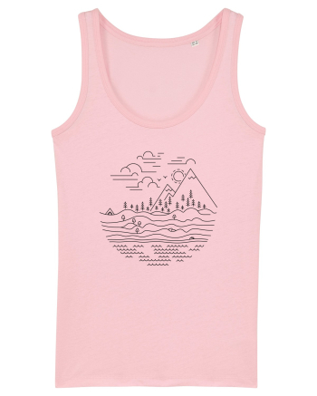 Marea și Muntele - Peisaj din Linii Cotton Pink