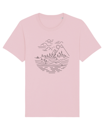 Marea și Muntele - Peisaj din Linii Cotton Pink
