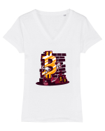 Bitcoin Master Tricou mânecă scurtă guler V Damă Evoker