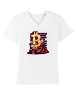 Bitcoin Master Tricou mânecă scurtă guler V Bărbat Presenter