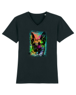German Shepherd Tricou mânecă scurtă guler V Bărbat Presenter