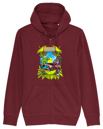 Tropical Gorilla Party Burgundy
