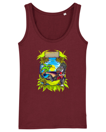 Tropical Gorilla Party Burgundy