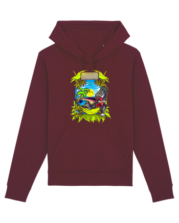 Tropical Gorilla Party Burgundy