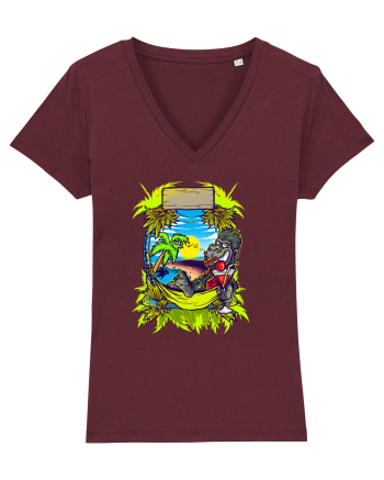 Tropical Gorilla Party Burgundy