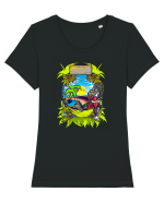Tropical Gorilla Party Tricou mânecă scurtă guler larg fitted Damă Expresser