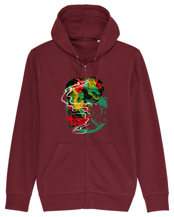 Flower Dragon Burgundy