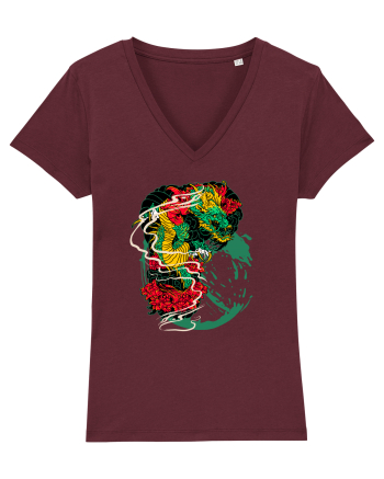 Flower Dragon Burgundy