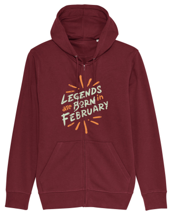 Legends Are Born In February Burgundy