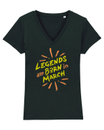 Legends Are Born In March Tricou mânecă scurtă guler V Damă Evoker