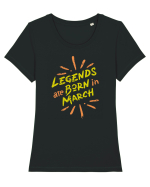 Legends Are Born In March Tricou mânecă scurtă guler larg fitted Damă Expresser