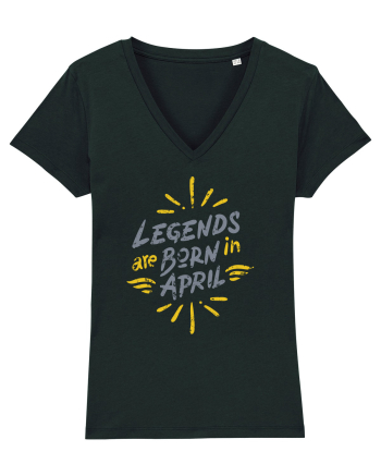 Legends Are Born In April Black
