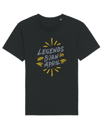 Legends Are Born In April Black