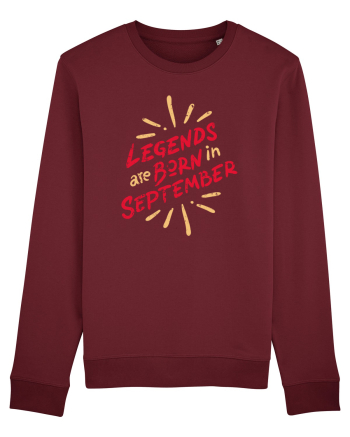 Legends Are Born In September Burgundy