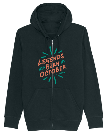 Legends Are Born In October Black