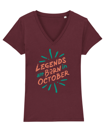 Legends Are Born In October Burgundy