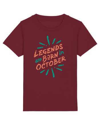 Legends Are Born In October Burgundy