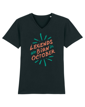 Legends Are Born In October Black