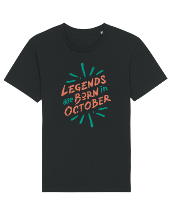 Legends Are Born In October Black