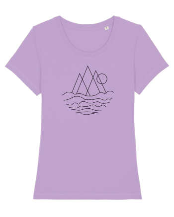 Peisaj Minimalist din Linii Lavender Dawn