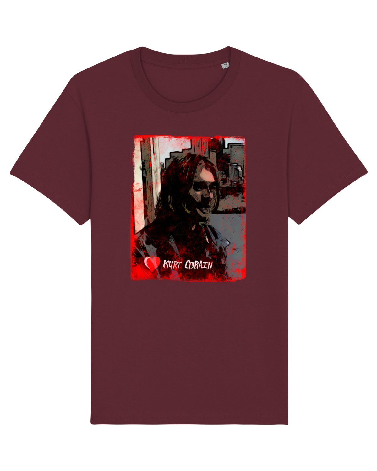 Tricou mânecă scurtă Unisex Rocker Burgundy