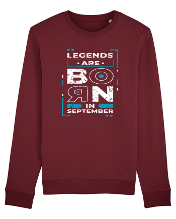 Legends Are Born In September Burgundy