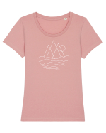 Peisaj Minimalist din Linii Tricou mânecă scurtă guler larg fitted Damă Expresser