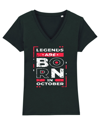 Legends Are Born In October Black