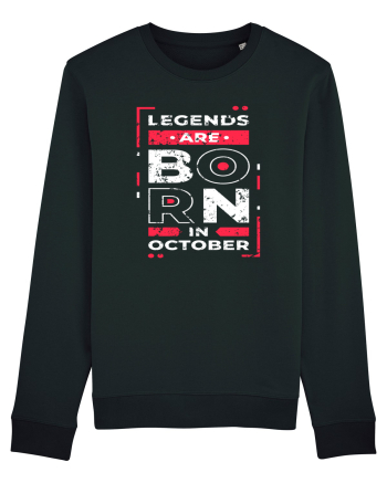 Legends Are Born In October Black