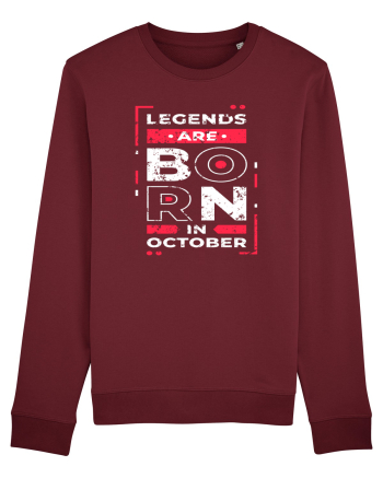 Legends Are Born In October Burgundy