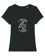 I Think I Feel Tricou mânecă scurtă guler larg fitted Damă Expresser