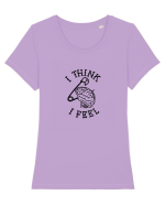 I Think I Feel Tricou mânecă scurtă guler larg fitted Damă Expresser
