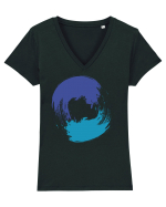 Color Wheel - blue-blue Tricou mânecă scurtă guler V Damă Evoker