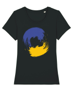 Color Wheel - blue&yellow Tricou mânecă scurtă guler larg fitted Damă Expresser