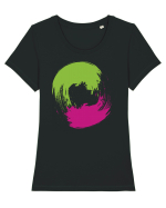 Color Wheel - green&purple Tricou mânecă scurtă guler larg fitted Damă Expresser