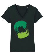Color Wheel - green&green Tricou mânecă scurtă guler V Damă Evoker