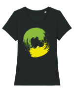 Color Wheel - green&yellow Tricou mânecă scurtă guler larg fitted Damă Expresser