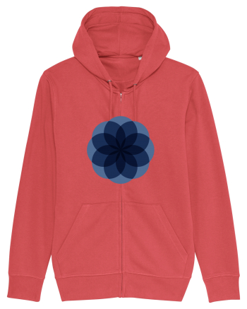Color Wheel - blue flower Carmine Red