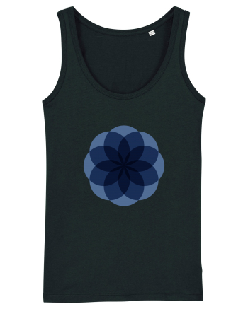 Color Wheel - blue flower Black