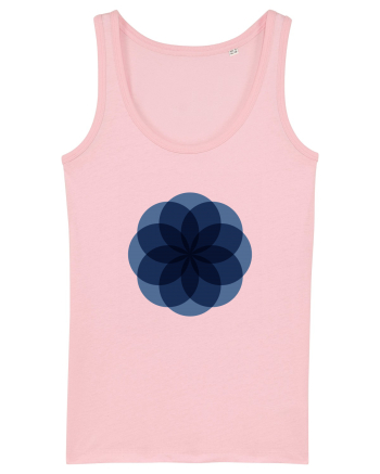 Color Wheel - blue flower Cotton Pink