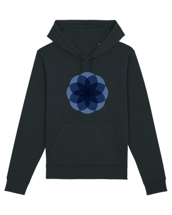 Color Wheel - blue flower Black