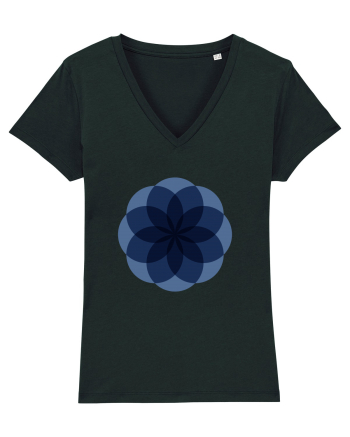 Color Wheel - blue flower Black