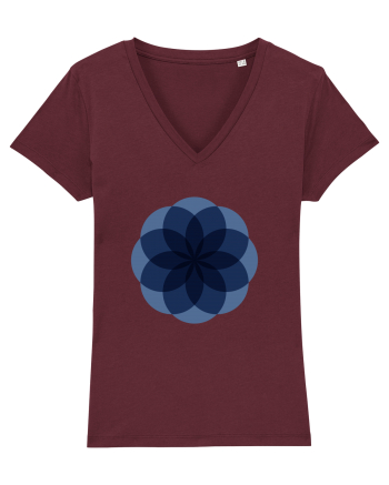 Color Wheel - blue flower Burgundy