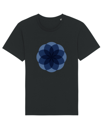 Color Wheel - blue flower Black