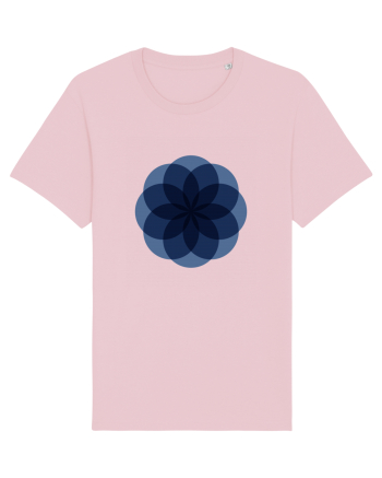 Color Wheel - blue flower Cotton Pink