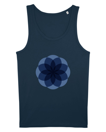 Color Wheel - blue flower Navy