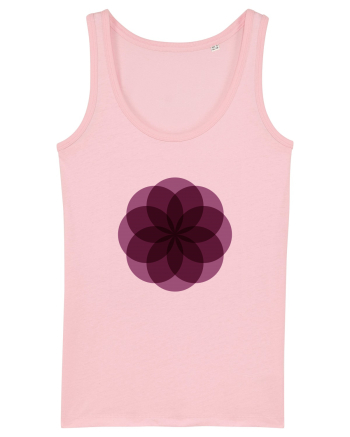 Color Wheel - purple flower Cotton Pink