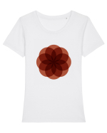 Color Wheel - red flower Tricou mânecă scurtă guler larg fitted Damă Expresser