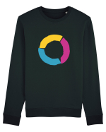 Color Wheel - orange&purple&blue Bluză mânecă lungă Unisex Rise