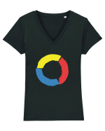 Color Wheel - yellow&red&blue Tricou mânecă scurtă guler V Damă Evoker